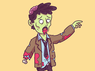 Illustration | "InvisionApp Zombie" design doodle drawing exploration freelance fun illustration illustrator invisionapp style work zombie