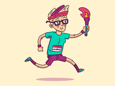 Illustration | "InVisionApp Sprinter" character design doodle drawing exploration freelance fun illustration illustrator style vector work