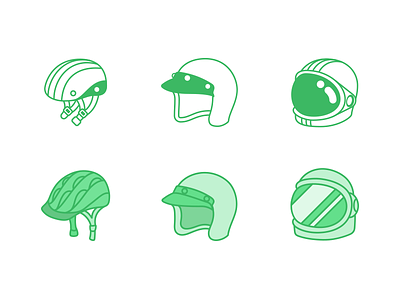 Illustration | "Segment Helmets" client design doodle freelance fun green helmets illustration space work