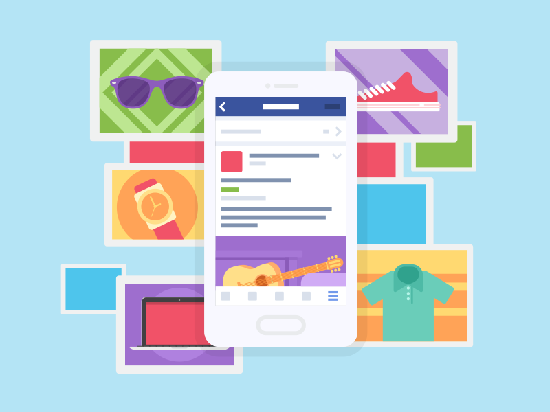 Illustration "Facebook Marketplace & Payments No.1" by Rocky Roark on