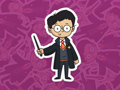 Slaptastick | "Harry Potter Sticker" character colorful design doodle drawing exploration freelance fun illustration illustrator style vector