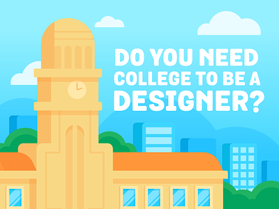 Illustration | "Do You Need College To Be A Designer?" character colorful design doodle drawing exploration freelance fun illustration illustrator style vector