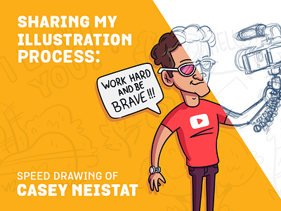 Youtube | Speed Drawing of Casey Neistat character colorful design doodle drawing exploration freelance fun illustration illustrator style vector