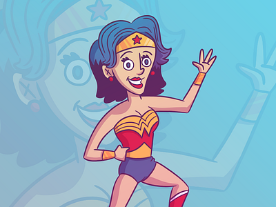 Illustration | "Wonder Woman" character colorful design doodle drawing exploration fun illustration illustrator stickers style vector
