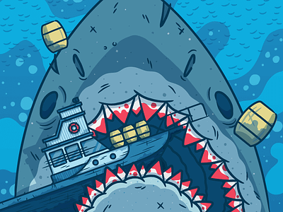 Illustration | "Jaws" WIP color design doodle drawing exploration fun illustration illustrator ipad pro jaws movie shark