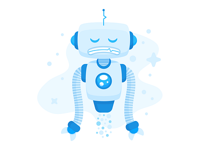 Illustration | "Sad Robot" character design doodle drawing exploration freelance fun illustration illustrator robot space style