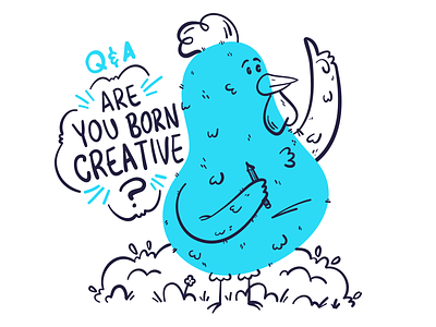 Illustration | Blog Post "Q&A - Are You Born Creative?" adobe illustrator draw art artist chicken creative design doodling drawing fun illustration personal brand