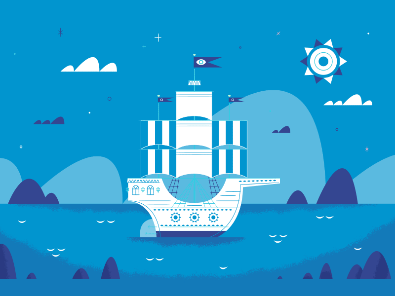 Illustration | Recoloring some old Illustrations branding color design doodle illustration magical recolor ship texture vector
