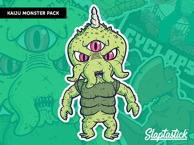 Illustrations | "Slaptastick Kaiju Monster No.1" adobe illustrator draw branding color design doodle illustration ipad pro kaiju monster vector