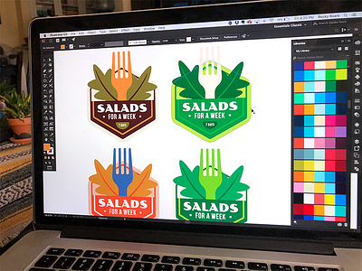 Illustrations | "Wellness Badges - Salads for a Week"