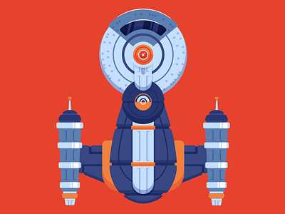 Illustration | No. 4 - InterGalactiCon "Space Ship" branding california color comics design flat illustration nerd robot space startup vector