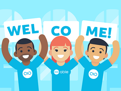 Illustration | "Welcome to Able" branding color colorful design doodle flat illustration onboarding space startup