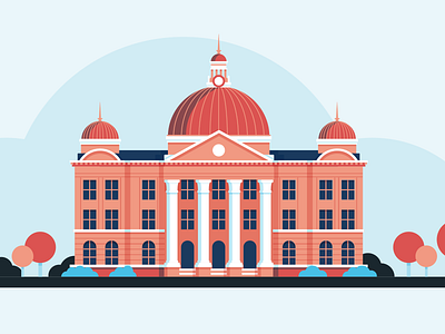 Illustrations | My Fort Bend Footer No.1 building colorful design doodling fun illustration texas
