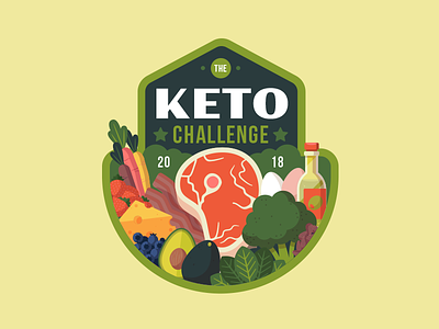 Badges | "Wellness Journey: The Keto Challenge" badges branding color design fitness food health illustration keto vector wellness