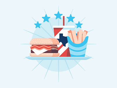 Illustrations | My Fort Bend Burger branding burger color design food illustration texas vector website