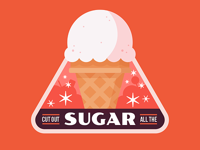 Badges | "Wellness Journey: Cut Out All Sugar" badges branding color design fitness food health illustration keto sugar vector wellness