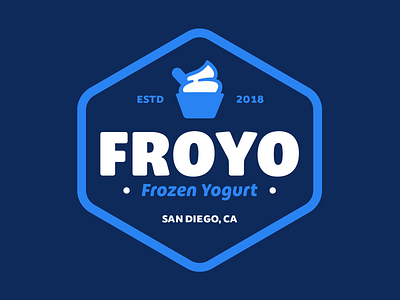 Branding | "FROYO Badge" badge blue brand branding color design freelance frozen yogurt fun logo san diego typography vector