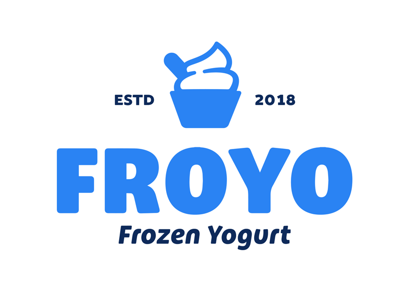 Branding | "FROYO Brand Elements No. 1" branding color design exploration freelance frozen yogurt illustration illustrator logo restaurant restaurant branding style typography