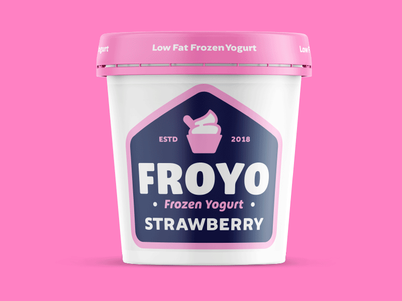 Branding | "FROYO Packaging No.2" branding color design exploration freelance frozen yogurt illustration packaging style
