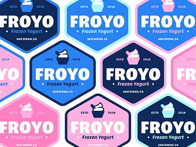 Branding | "FROYO Badge Color Exploration" badge branding color design exploration freelance fun illustration illustrator logo style vector
