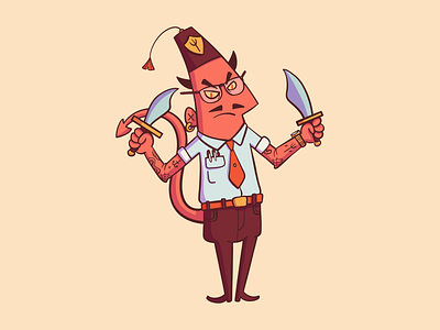 Bad Guys Club | Hell Shriner [Day 02] adobe draw color demon design doodle freelance fun halloween hell illustration style vector
