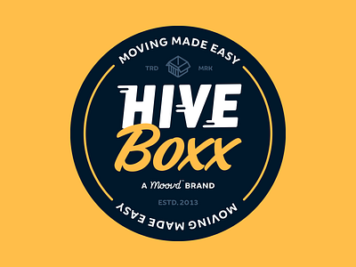Branding | HiveBoxx Badge badge branding color design freelance illustration logo moving seattle typography vector