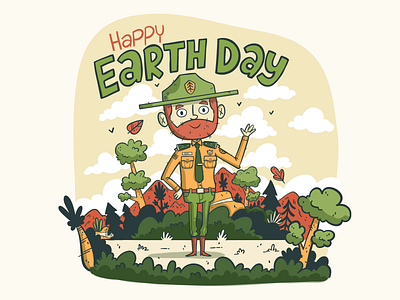 Illustration | Earth Day 2019 adobe draw character color design doodle drawing earth earth day freelance fun illustration illustrator nature ranger style vector
