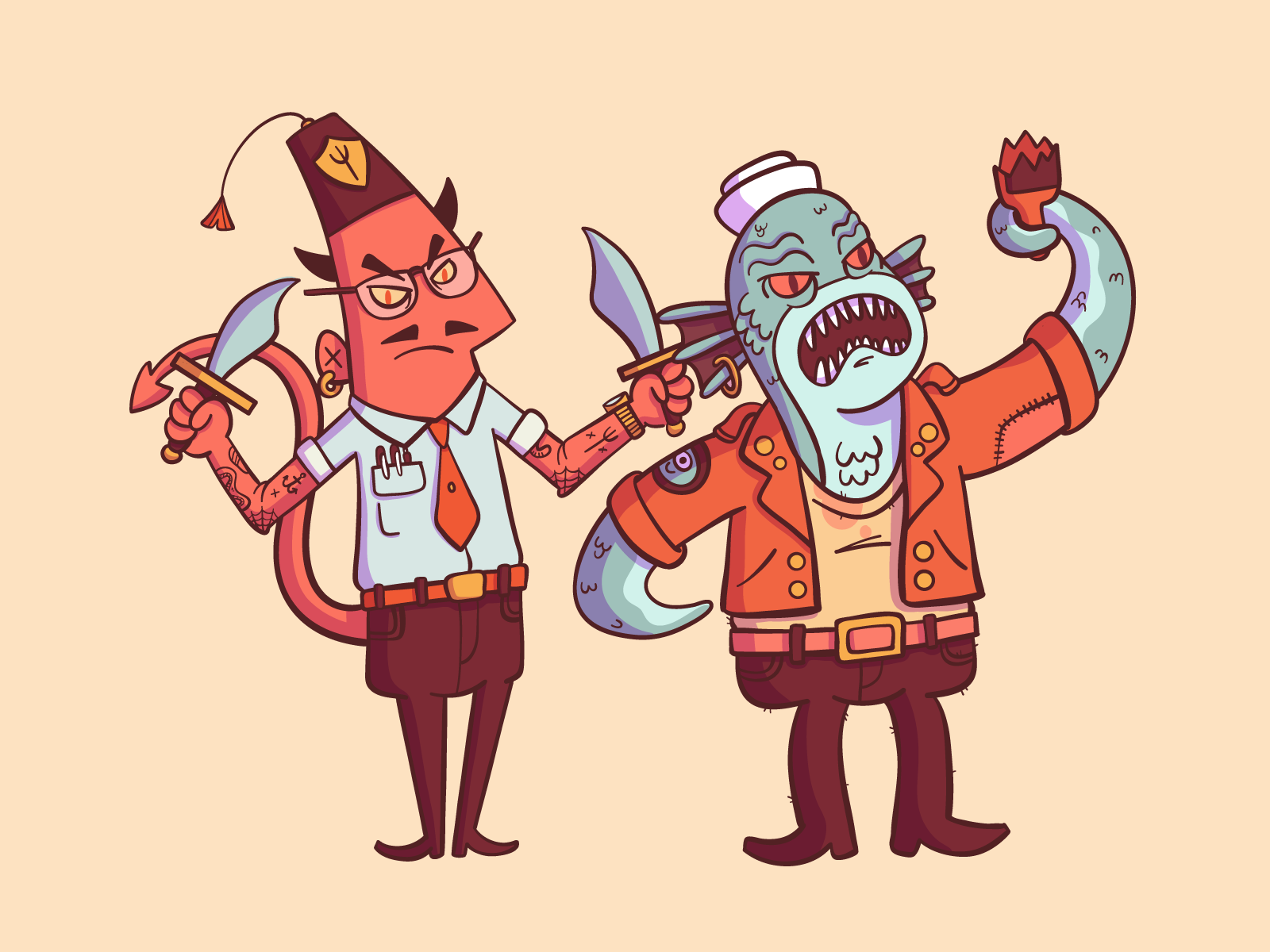 Download Illustration | Bad Guys Club Characters by Rocky Roark on Dribbble