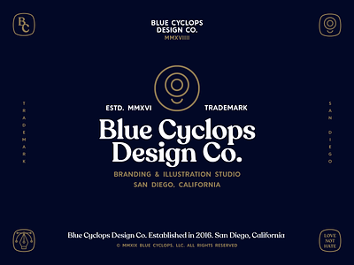 Branding | Blue Cyclops Design Co. branding branding studio design design studio freelance icon illustration logo mark san diego studio studio branding type typography vector