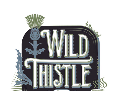 Wild Thistle Cafe branding - Color Inverted