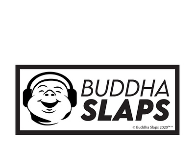 Buddha Slaps logo Sticker - B&W adobe illustrator buddha slaps buddha slaps logo work logodesign sticker