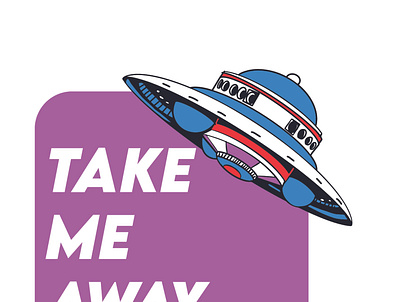 Take Me Away - Sticker Design adobe illustrator alien buddha slaps illustration procreate sticker design ufo