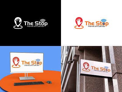 The Stop Internet And Café Bar brand branding business design graphic design logo logo design smallbusiness startup vector