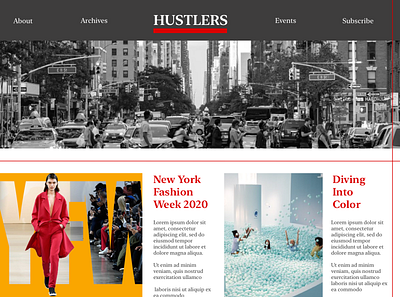 Hustlers | Landing Page color factory daily ui daily ui 003 dailyui landing page magazine new york nyfw ui design uiux visual design