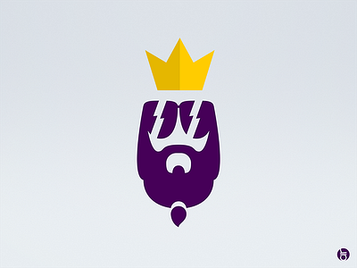 K I N G beard branding crown king logo negative space