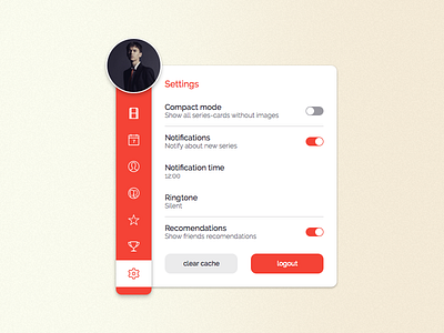 DailyUI - #007 Settings challenge dailyui menu settings ui ux