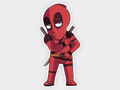 Deadpool character deadpool illustration love stickers superhero vector