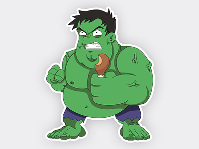 Hungry Hulk anger character hulk hunger illustration stickers superhero vector