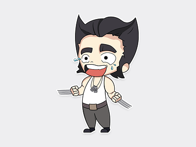 Wolverine character illustration stickers superhero vector wolverine