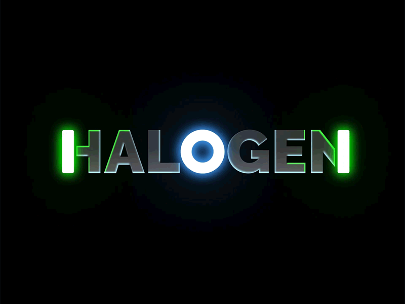 Halogen Logo animated animation awesome branding design game game art game design graphic design light logo neon visual visual design