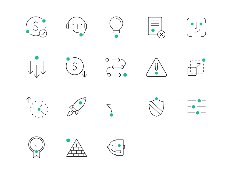 Animated icons for a client