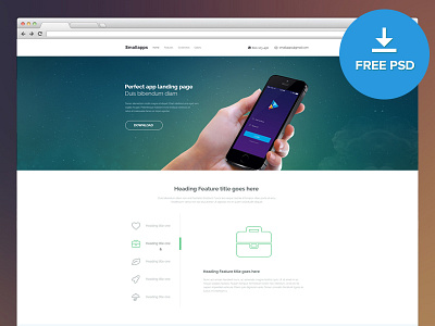 Smart App Landing Page - FREE fee landing psd free homepage free landing page free psd free psd file free smart app free smart app landing page smart app smart app landing page psd