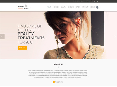 Health & Beauty Homepage Mockup PSD