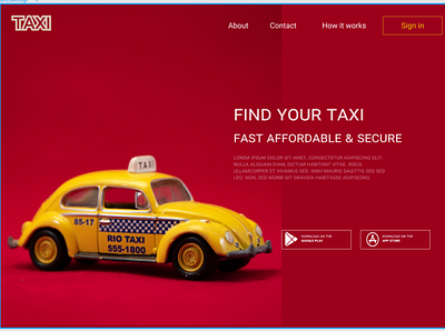 Taxi landingpage webdesign webpage webpagedesign