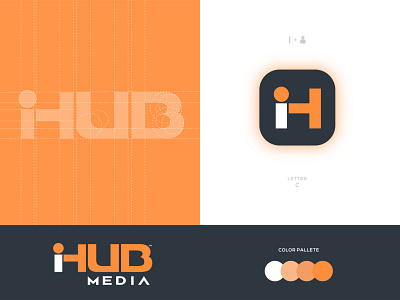 iHUB Media Brand Identity ad agency brand brand agency brand design brand identity brand identity design branding branding design grid design grid layout grid system icon identity design logo logo design branding logo designer logotype designer marketing smart mark typography