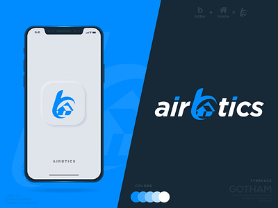 Airbtics - Brand Identity Design 36 days of type app icon app logo design app store appartment b letter logo booking app brand design brand identity brand identity design branding case study clever home icon logomark logotype logotype designer play store room booking style guide