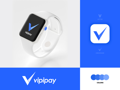 Vipipay - Brand Identity Design app design app icon apple watch appscreen appstore balance cash finance financial app icon letter v mobile pay payments playstore service transactions transfer uiux watch