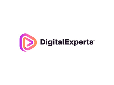 Digital Expert - Logo Design app icon app logo design brand brand identity branding concept concept design d logo e logo figma gradient isometric logo logomark logotype mark mockup purple redesign triangle