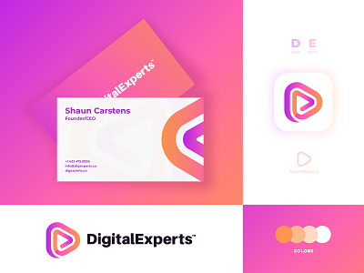 Digital Experts - Brand Identity Design brand identity branding branding and identity clever corporate creative custom logo dribbble best shot figma flat gradient icon letter lettermark logo minimal mockup redesign technology triangular