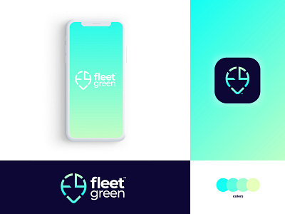 Fleet Green - Brand Identity Design app icon brand identity brand identity design branding car connect fleet fleet management green identity design logo logo design logomark logotype logotype designer management app typography ui uiux vehicle